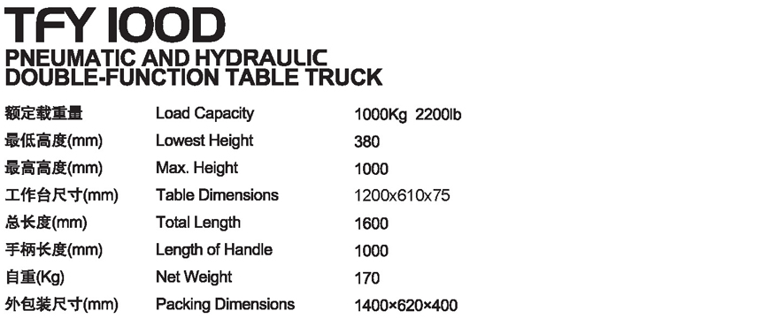 傾斜平臺車 TFY 100D 傾斜平臺車 TFY 100D